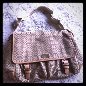 Coach Tan signature design Laptop Bag